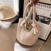 Fashion Hollow Handheld Tote Bag For Women With Woven Material And Large Capacity For Daily Use