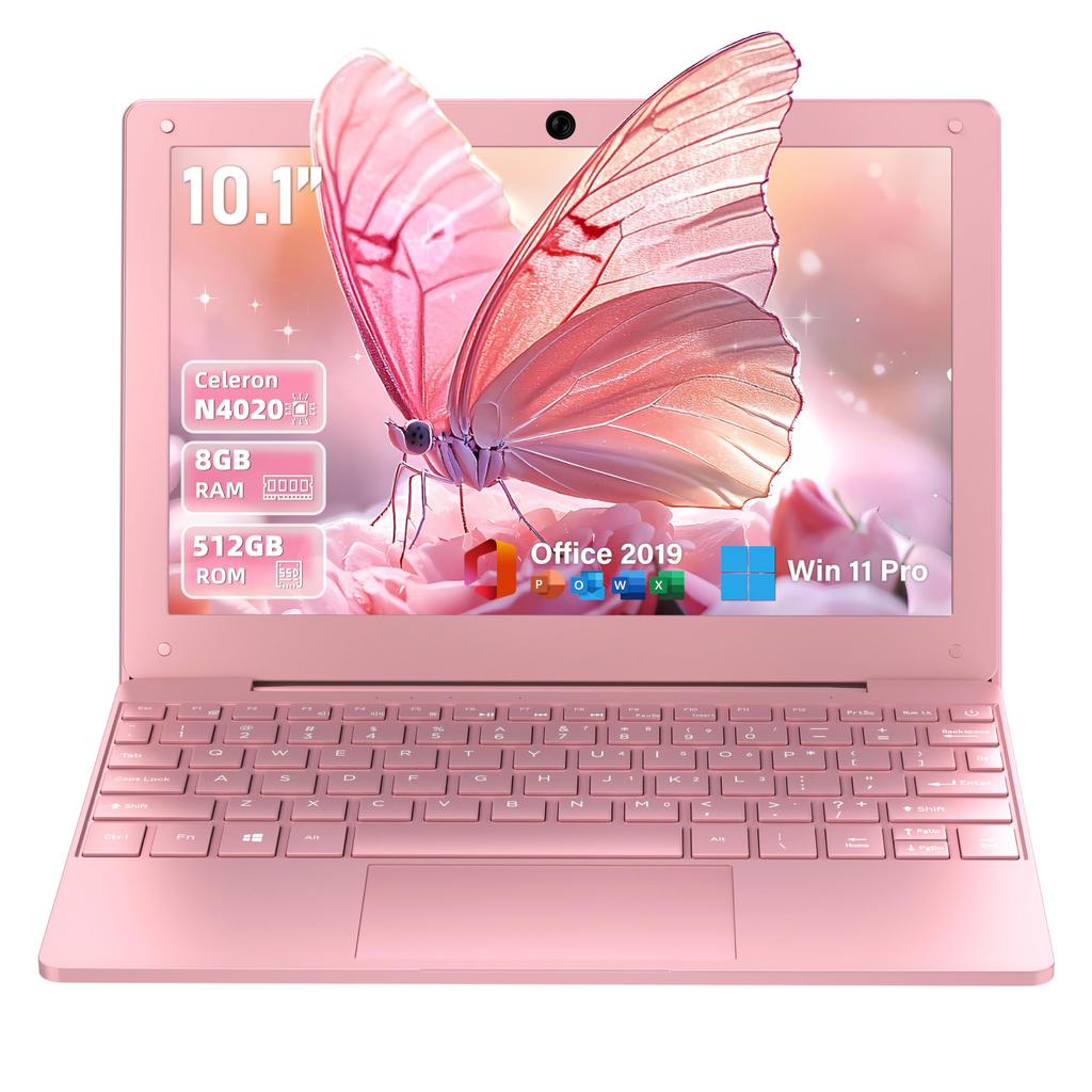 Mini Laptop with Microsoft Office 2019 and Windows 11 Featuring a Celeron N4020 8GB 512GB and a Japanese Keyboard with Includes Wireless USB Mini and
