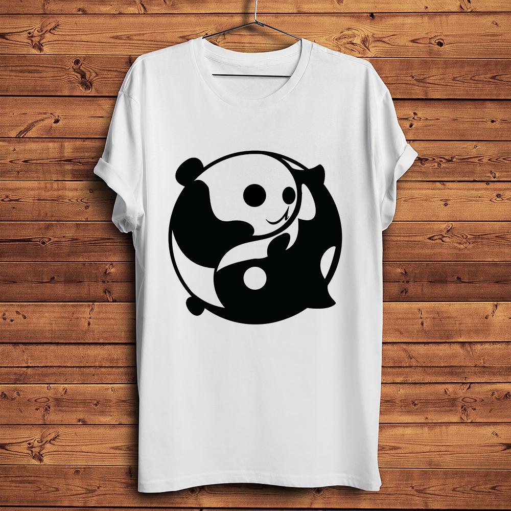 Yin Yang black and white Cats panda orca moon raUnisex funny yinyang Tai Chi t shirt Unisex Women casual unisex cool streetwear tshirt