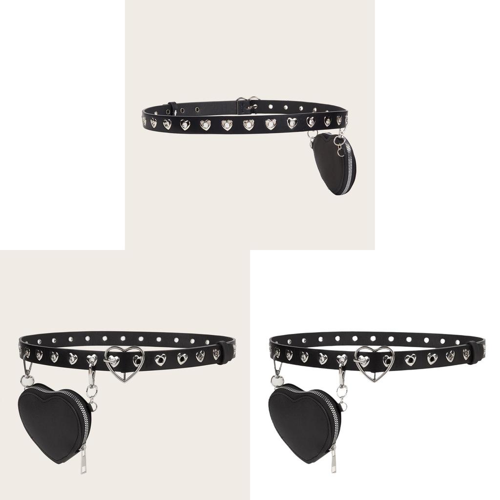 Mini Heart Waist Belt With Removable Leather Strap For Fashionable Women Spring