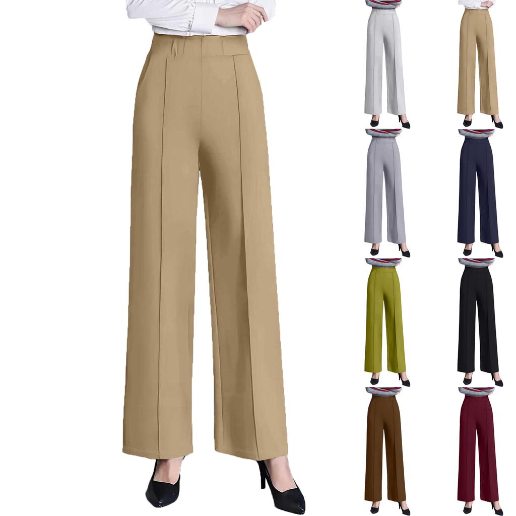 Women's Casual And Stylish Solid Color Wide-leg High-waisted Loose Slimming Casual Pants