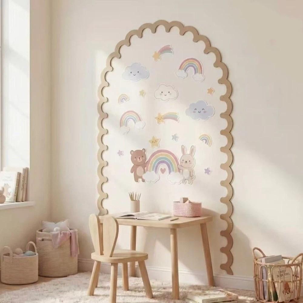 9/10Pcs DIY Wall Decor Wall Arch Decor Super Large Wood Arch Frame Scalloped Crafts Trim Bedroom