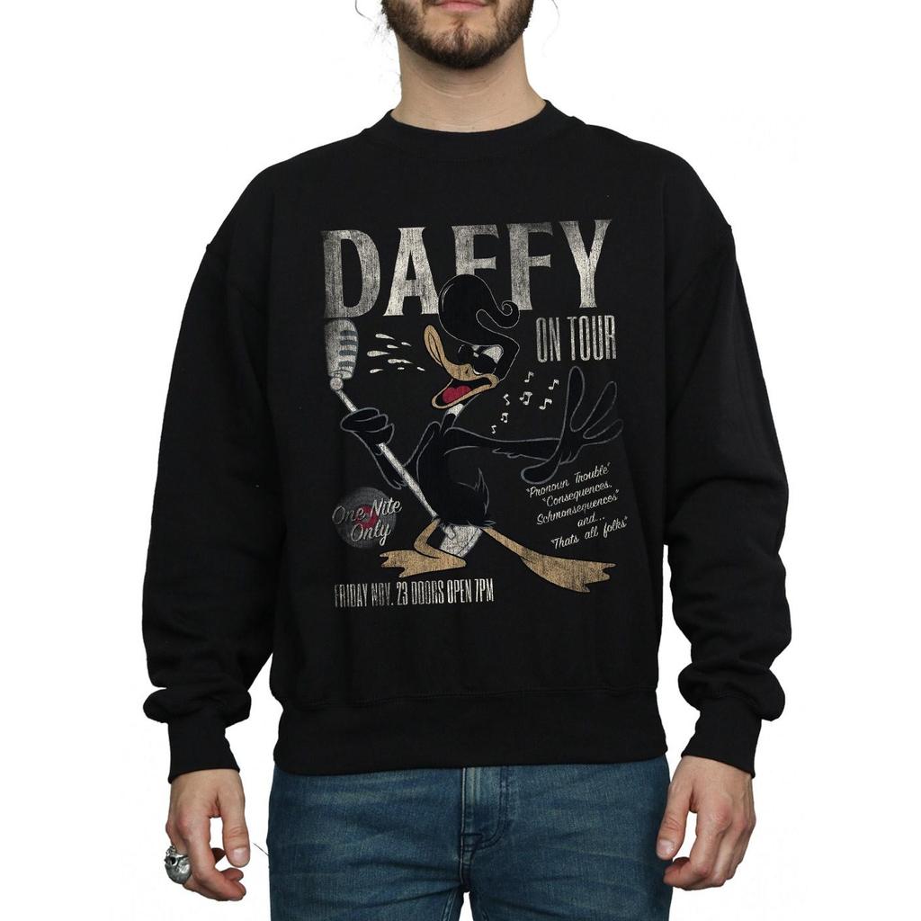 Looney Tunes Mens Daffy Duck Concert Sweatshirt
