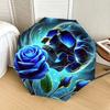 1pc Blue Rose Skull Artwork Umbrella with Plastic Handle,Suitable for All Seasons Home Travel Outdoor UmbrellaDD1532