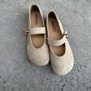 2025 Spring New French Retro Word with Mary Jane Shoes Women's Soft-soled Single Shoes with Skirt Ballet Shoes