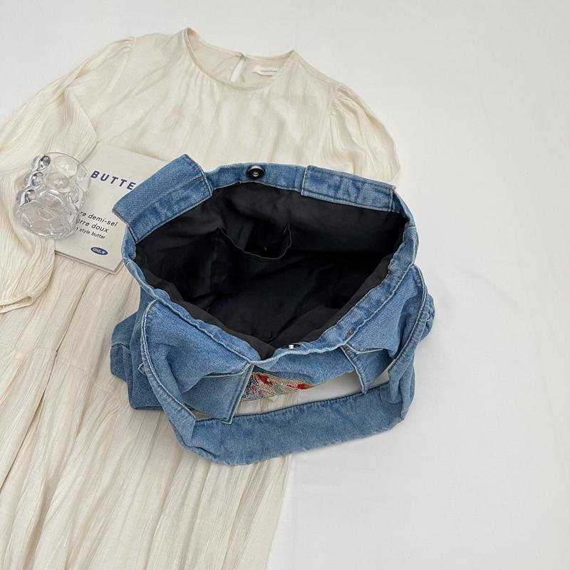 Módní a ležérní velkokapacitní džínová kabelka pro dámskou letní kabelku přes rameno