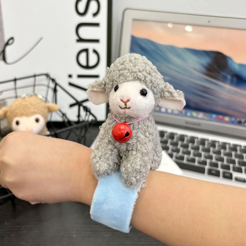 Cute Sheep Plush Lamb Slap Bracelet Lovely Sheep Wristband Party Wrist Decoration Daily Wear For 2027 New Year Gifts Kids Toys