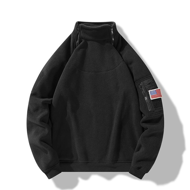 Tactical Fleece Windproof Autumn and Winter Fleece Thickened Versatile Stand-up Collar Half Cardigan Men's Outdoor Jacket Men