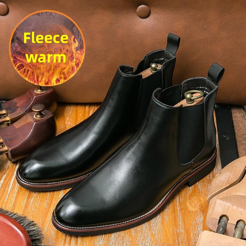 Móda Nové Pánské Retro Kotníkové Boty Černé Hnědé Sametové Vysoké Britská Móda Chelsea Boty Business Společenské Boty Velikost 38-46 Pánské Boty