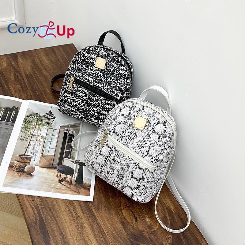 Przytulny Plecak Damski ze Wzorem Węża Plecak Turystyczny Rekreacyjny