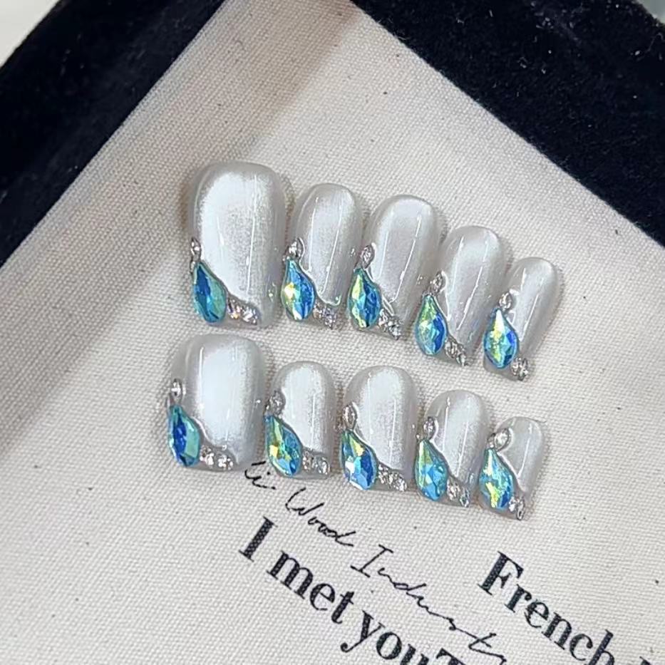 

Pure Handmade Phototherapy Wearer Mermaid Tears Finished Product Reusable Nail Art Patch large L