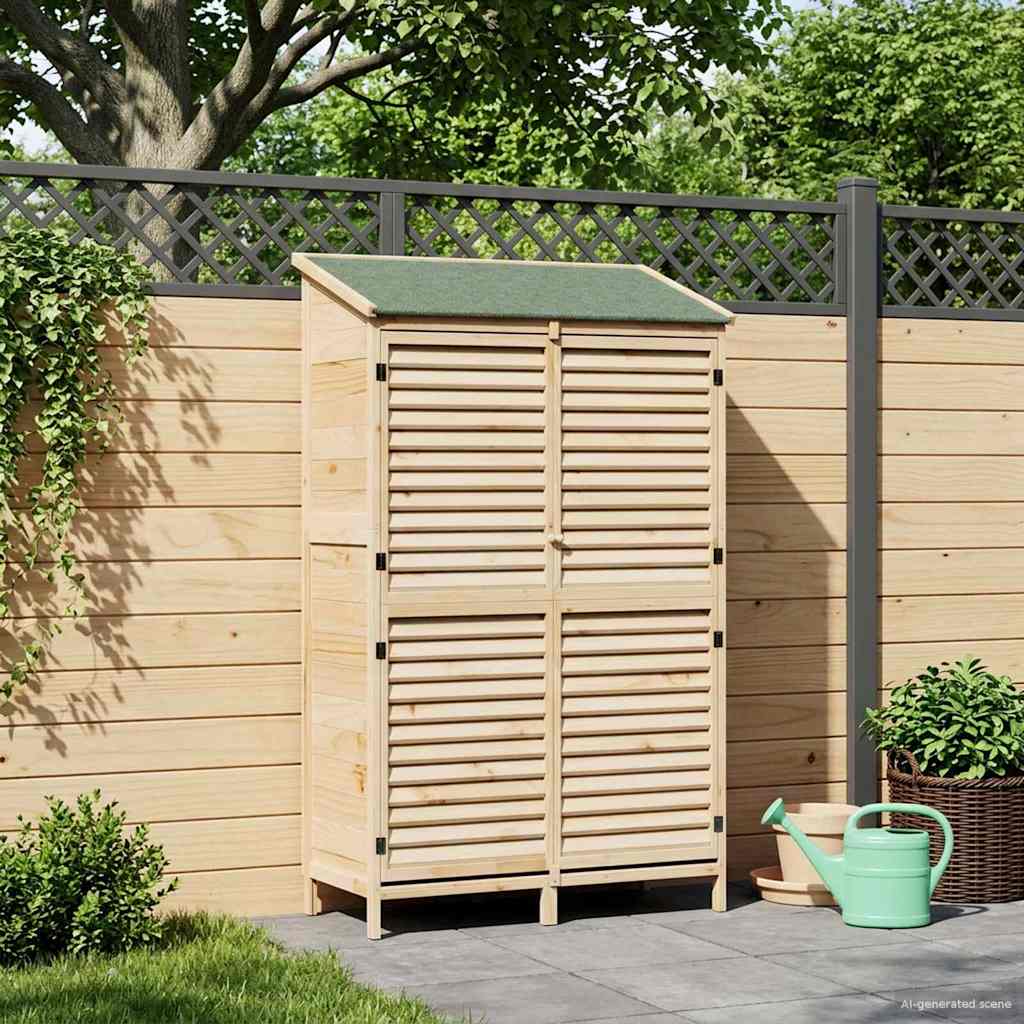 Garden Shed Natural 106 x 56 x 176.5 cm Solid Spruce Wood
