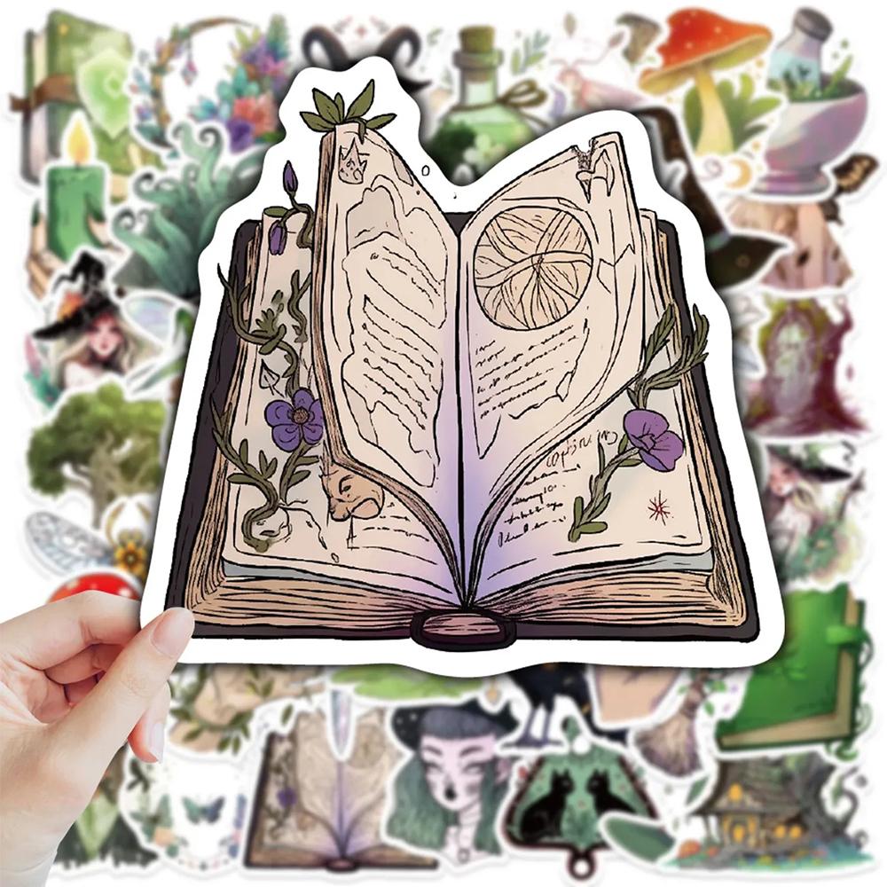 10/30/50pcs Retro Cartoon Forest Witches Graffiti Stickers Gothic Waterproof Decal DIY Skateboard Laptop Motorcycle Cool Sticker
