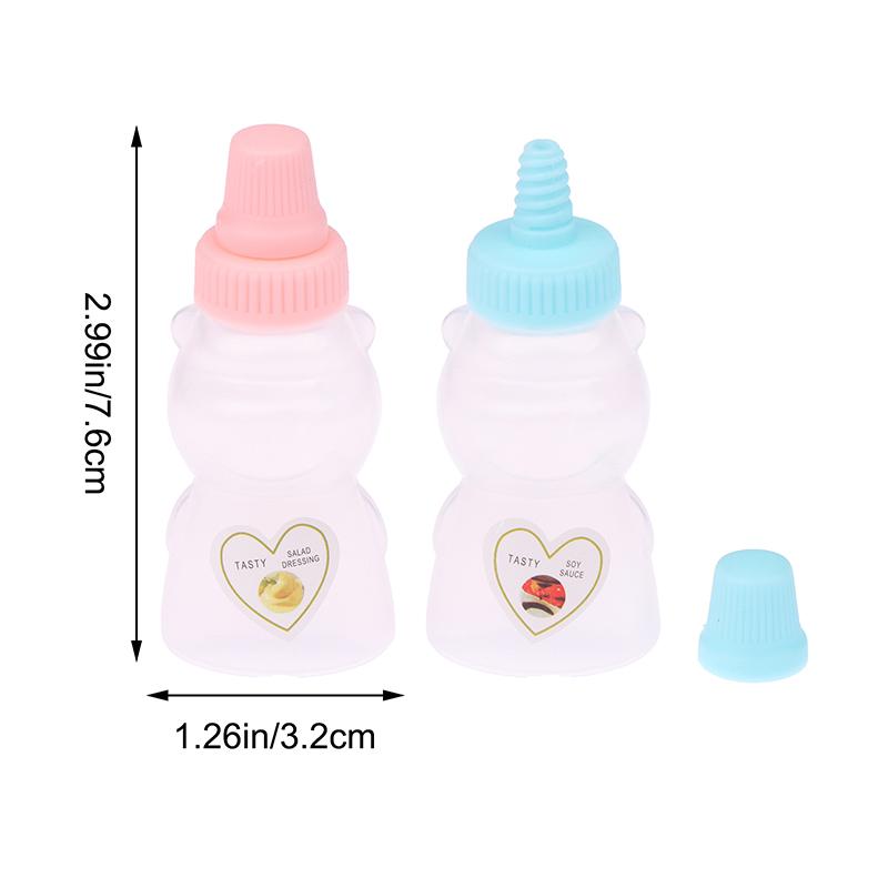 4Pcs Cartoon Mini Bear Sauce Squeeze Bottle Mini Bento Box Soy Sauce Box Tomato Sauce Honey Salad Sauce Container Accessories