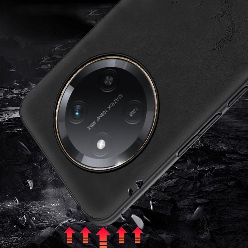 Für Honor X60 Pro Leder Stoßfest Telefon Fall Für Honor X60i X50 GT Cartoon Elch Hirschkopf Schutzhülle Für Honor X50 x60 Pro X50i Plus Fundas