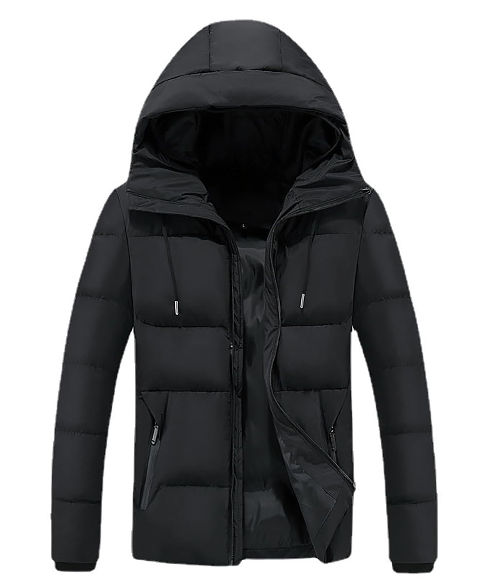 

InnoBase Короткая повседневная зимняя куртка с пуховым наполнителем, Мужская, Пальто, Куртка, Джемпер, С капюшоном, Длина, Водоотталкивающая, Легкая, Теплая, чёрный