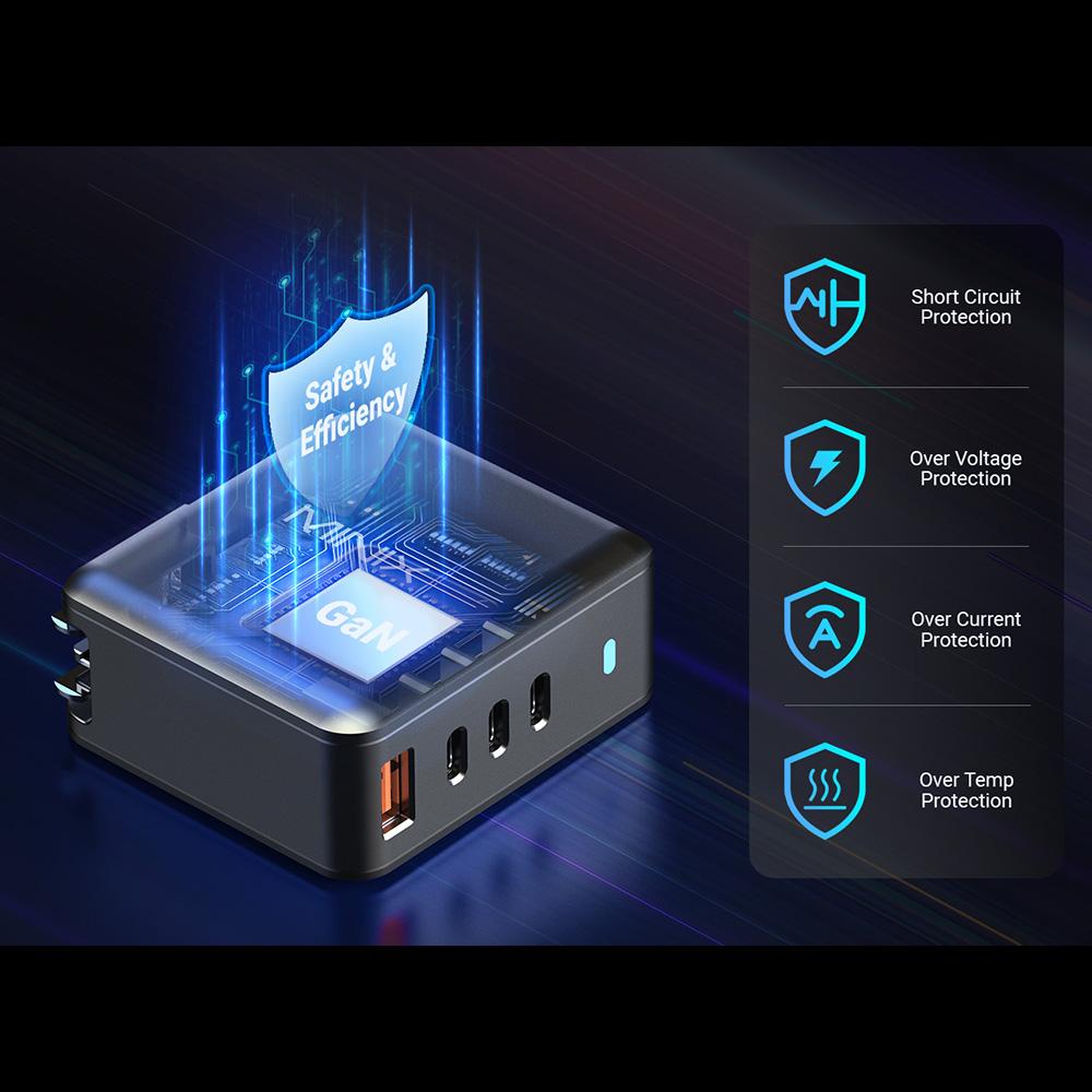 MINIX P165 GaN Wall Charger, 3*USB-C 1*USB-A