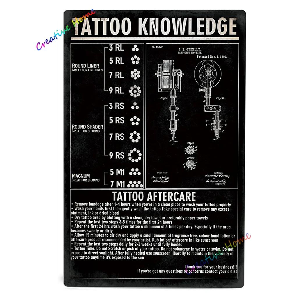 Vintage Poster Tattoo Studio Name Of Company Tin Sign Metal Plaque Shop Bar Pub Coffee Shop Wall Decoration Vintage Metal Plate