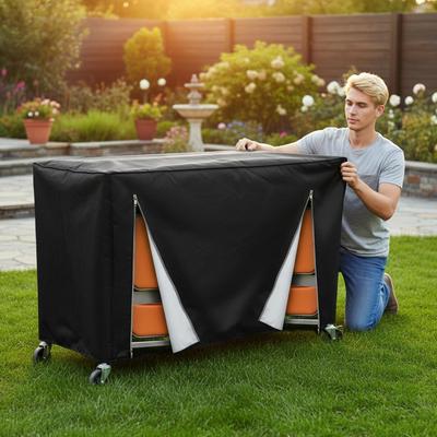 Folding Chair Storage Rack Cover Waterproof Windproof Protector 73x35x42 Inch Folding Chair Cart Dust Cover 420D For Outdoor