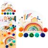 Rainbow Clip Beads Puzzle Game For Kids Educational Family Fun Wooden Toy