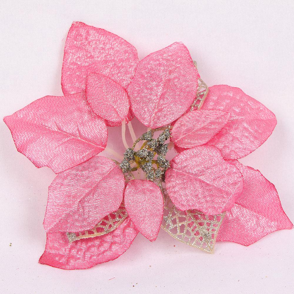 

Рождественский двухцветный золотисто-розовый рождественский цветок Орнамент елки