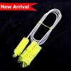 155cm Aquarium Cleaning Brush Stainless Steel Flexible Bent Tube 2x Brush Water Air Tube Pipe Hose Cleaner Fish Tank Accessories