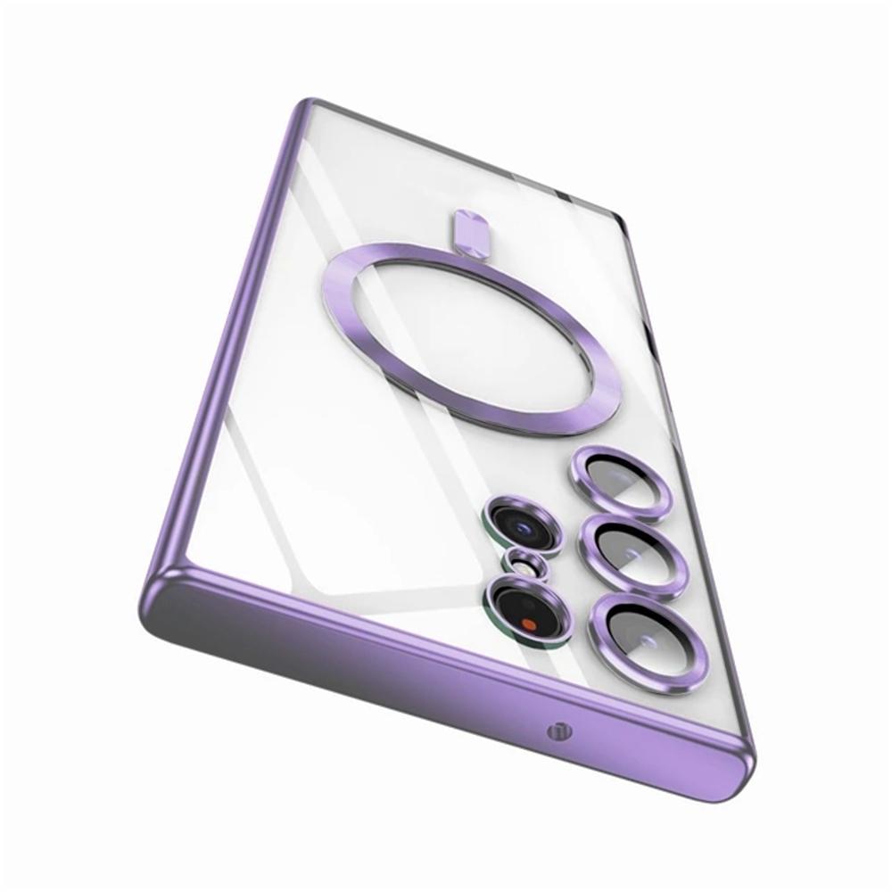 Luxury Plating Magnetic Case For Samsung Galaxy S21 S23 Fe S24 Ultra S22 Plus Apple Magsafe Cover 10H 6K Glass Camera Protect