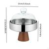 Elegant Wooden Cake Stand with Glass Cover for Desserts And Pastries
