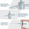4 Pcs 4-Way Valve Core Removal Tool Stainless Steel Tire Valve Stem Tools 4-in-1 Valve Stem Removal Tool Valve Stem Puller for Bicycle Motorcycle Car