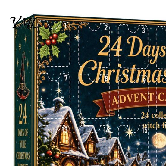 Collectible Fantasy Witch Figurines Christmas Witches Advent Calendar 2026, 24 Days Yule Countdown Box, 2D Holiday Gift for Women Acrylic Figurine