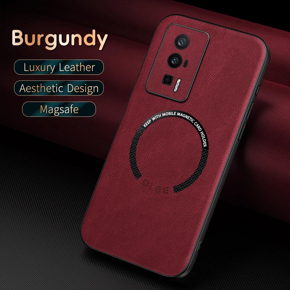 

Для Redmi K60 60 Pro Кожа PU с рисунком коровьей шкуры с мелкими отверстиями Внешнее магнитное кольцо Мягкий край Противоударный Защита от отпечатков пальцев Чехол для телефона For Redmi K60 Pro красный