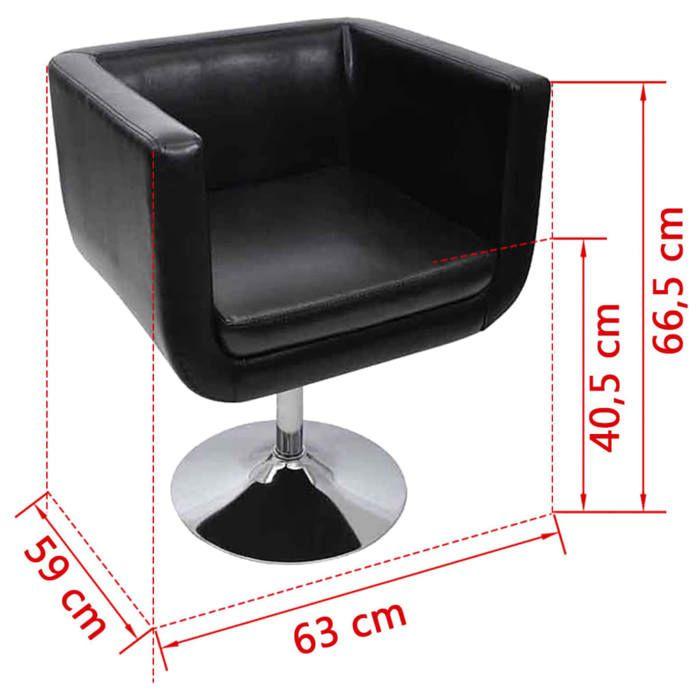 Fauteuil Ajustable Moderne Club Noir 2 pièces 160440