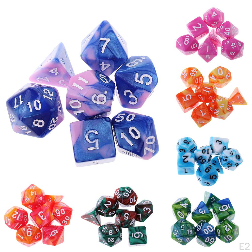 7pcs Polyhedral Dice For Dungeons And Dragons Table Games
