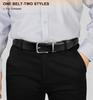 Genuine Leather Reversible Belt for Men Adjustable Waistband Alloy Pin Buckle Dual-Sided Wear Ideal for Jeans Father's Day Gifts