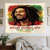 Bob Marley Reggae One Love Reggae Legend Polyester Wall Hanging Tapestry, Aesthetic Home Decor for Bedroom Dorm Photo Backdrop