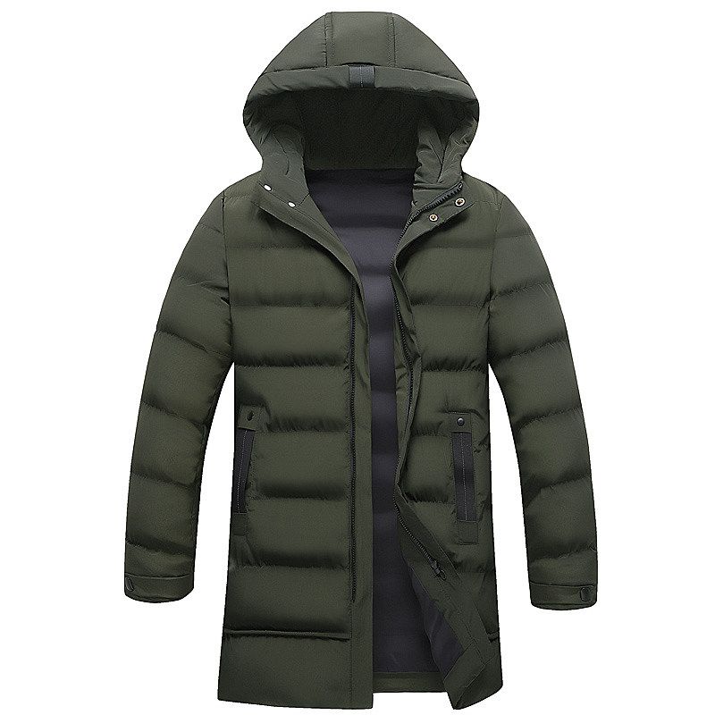

Medm Beprp Hooded Military Green down Cotton Jacket for Men, Plus Size, Mid-Length Version, Northeast Style Padded Jacket 9588[Military Green] 4XL