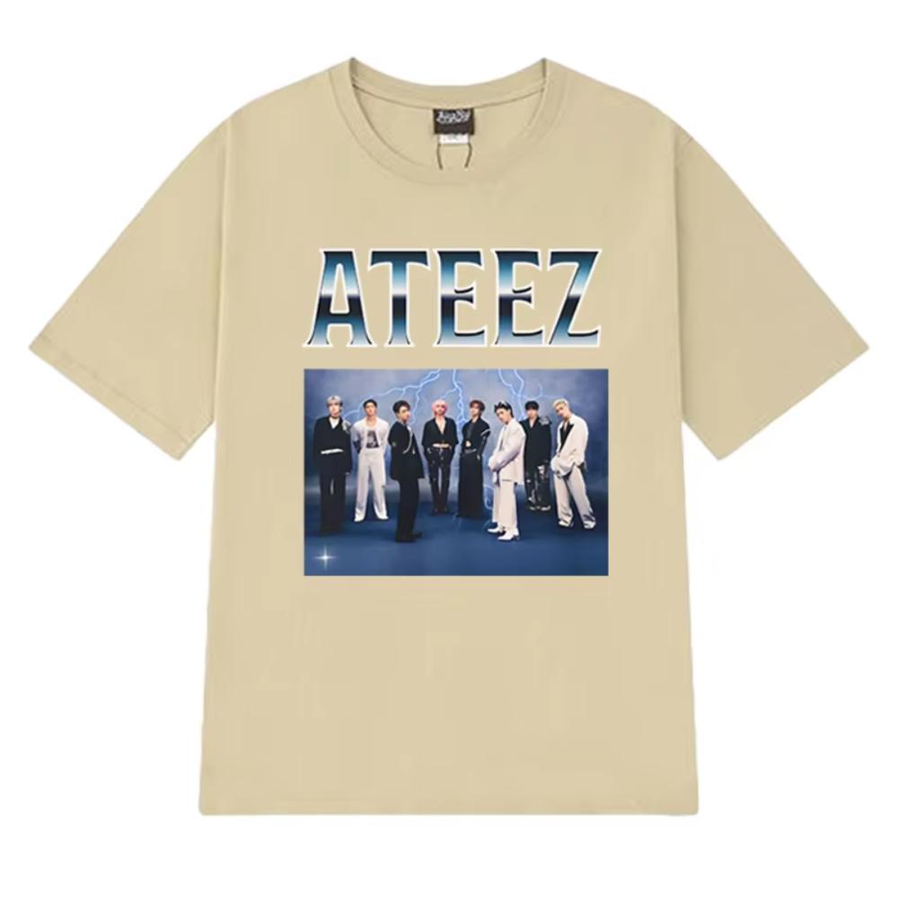 2025 Korea Kpop ATEEZ Group Graphic T Shirts Men Women Fashion Y2k Short Sleeve Tshirt Unisex Oversized Fashion Cotton Clothing