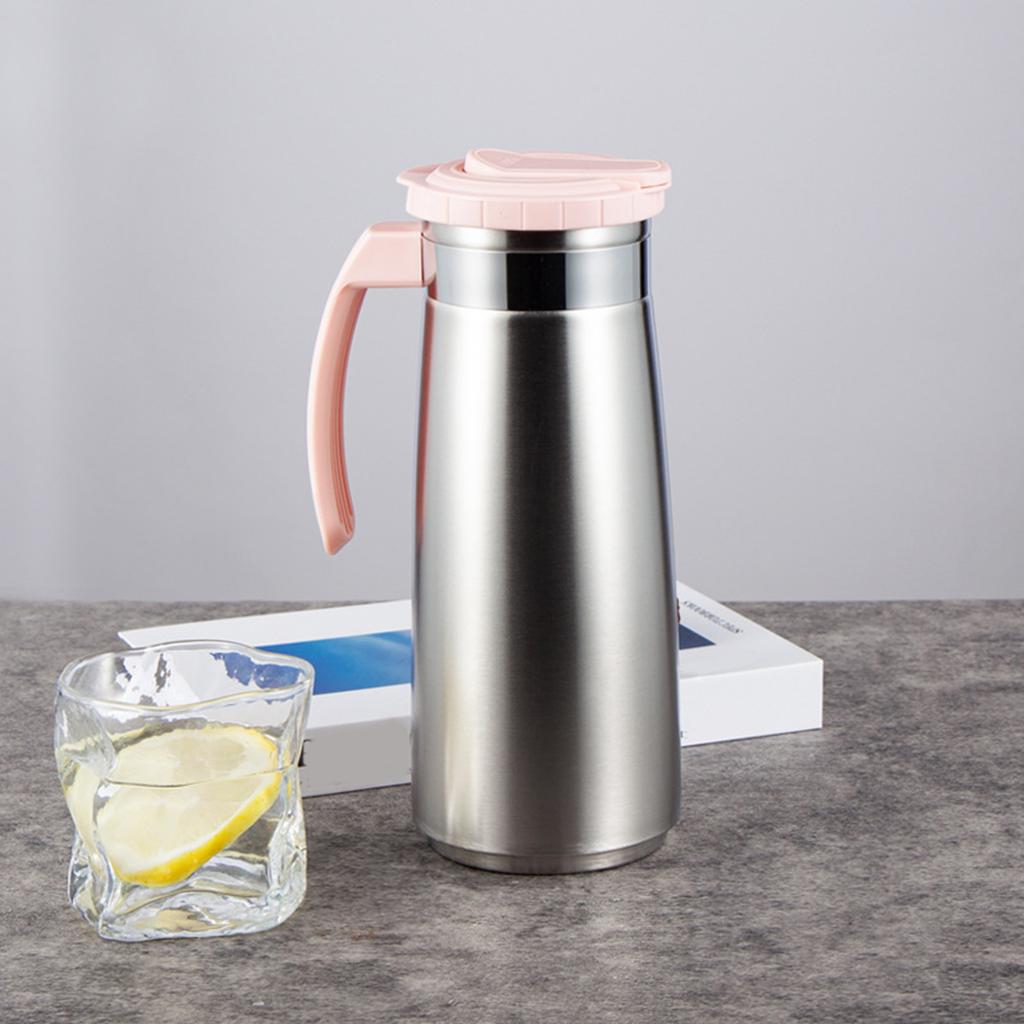 Getränkekrug aus Edelstahl 1,3L Wasserkanne Kaltwasserkanne für Saft Milchgetränke für Zuhause Party Outdoor Picknick Restaurant Gebrauch