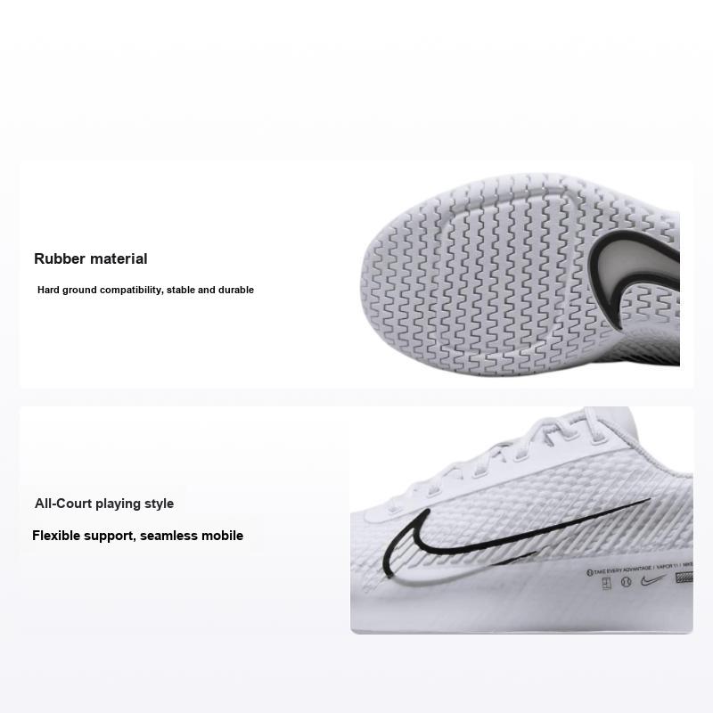 Nike Women's White/Black Nikecourt Air Zoom Vapor 11 Hc Sneakers Summit- Dr6965-100 Cm