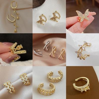 Ear Bone Clip Without Ear Hole, Niche Design, Zircon Ear Clip, High-end Retro Hong Kong Flavor, Super Fairy Pearl Ear Clip.
