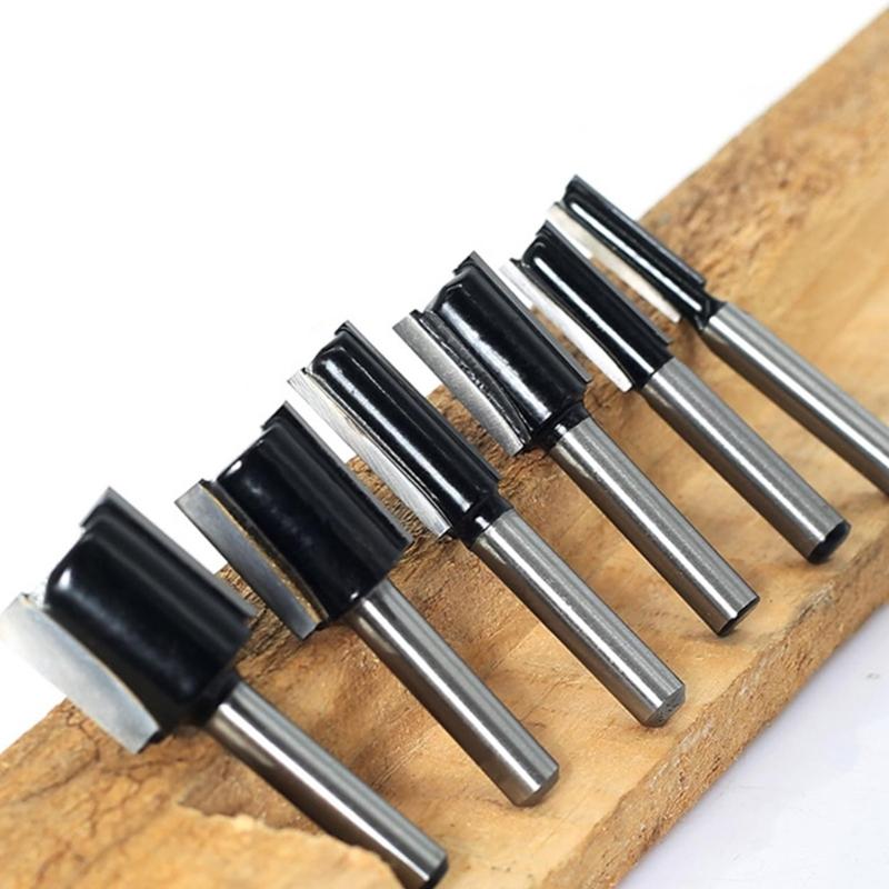 6 Piece Alloy Milling Cutter Set for Woodworking Double Edges Design Multiple Size Alloy Steel Router Bit Suitable with Electric Engravers