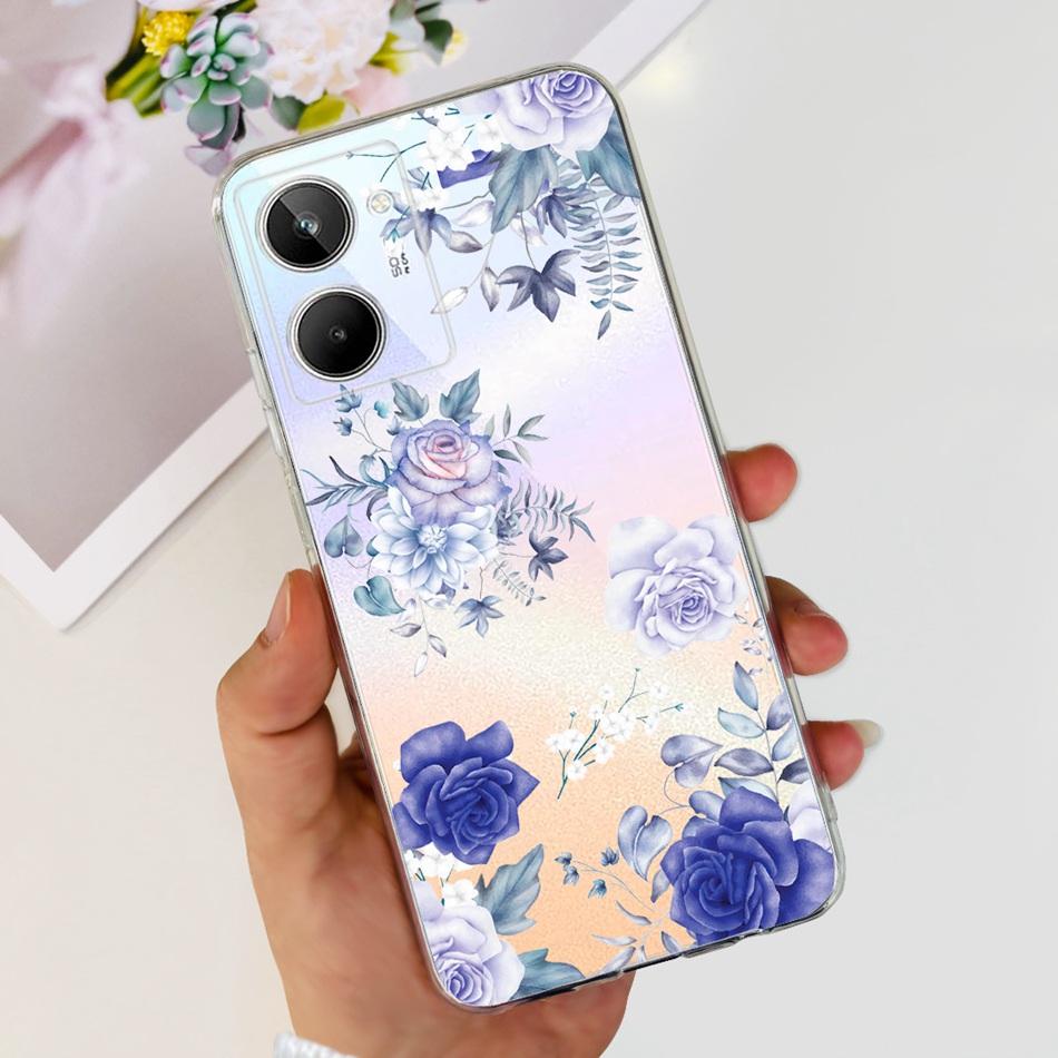Cute Flower Cat Painted Case For Realme 10 / Realme 10 Pro / Realme 10 Pro+ Soft Silicone TPU Cover For Realme10 4G 10Pro Plus