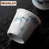 2pc/lot Hand Drawn Blue Bamboo Teacup Tea Bowl Beautiful Tea Cup Tea-tasting Smelling Cup Jianzhan Master Cups Mugs Teaset 25ml