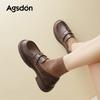 Augustine Brown Platform New Autumn Thick Heel Single Shoes Great Looking British Small Leather Shoes