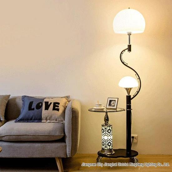 Nordic Modern Minimalist Floor Lamp with Remote Control and Coffee Table Storage for Bedroom, Living Room, or Bedside