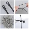 100pcs 12 Inches  Black Cable Ties  Ties with Screw Mounting Hole Automotive Cable Ties for Home Office Wire Managements