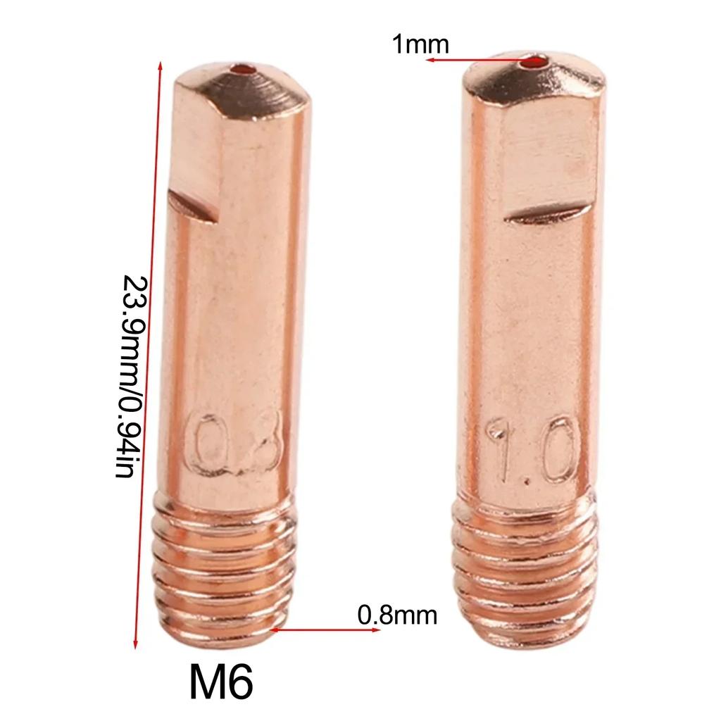 Welding Accessories Copper Contact Tips Electric Conductivity Contact Tips User Friendly Design Wear Resistant Material