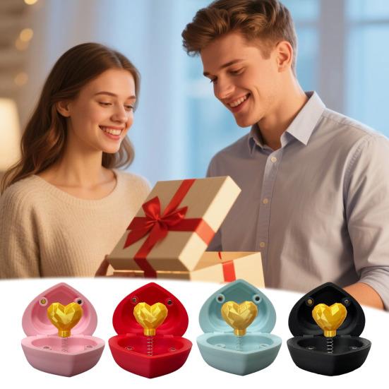 Yousheng Heart Shaped Gift Box Novelty Ring Box with Hearts Magical Surprise And Playful Ring Holder Valentine's Day Birthday Holiday Gifts