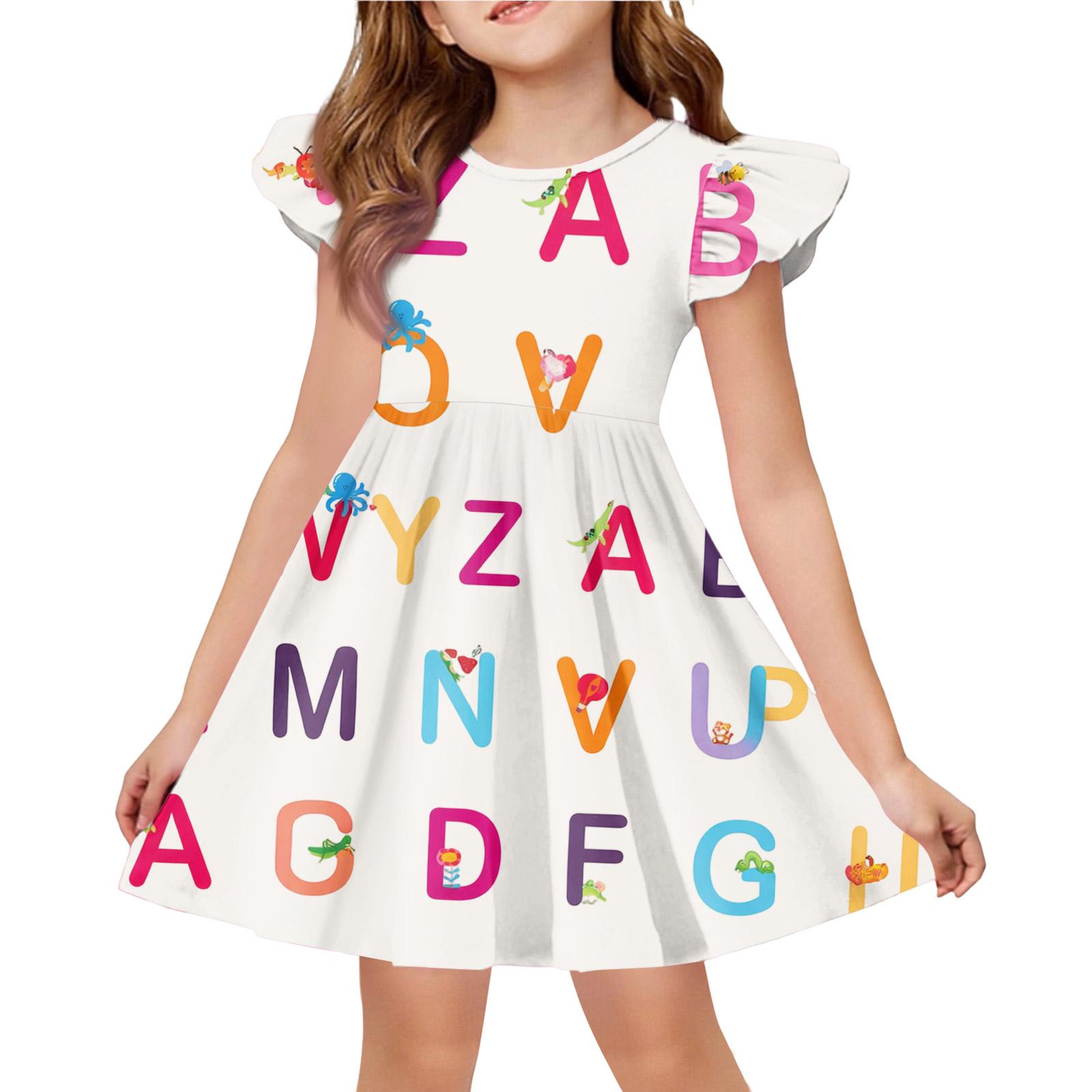 Детское модное повседневное платье с рукавами-крылышками 110