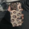 Leopard Print Lip Print Case for Apple iPhone 17, 16 Pro, 15 Pro, European and American Style, 14 Premium, 13